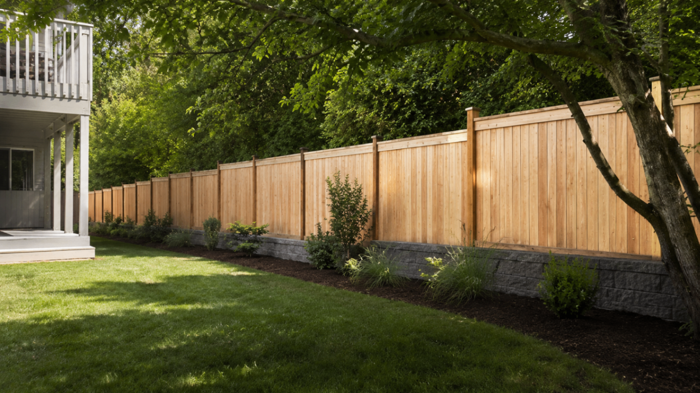 Green State Landscaping fence and yard project
